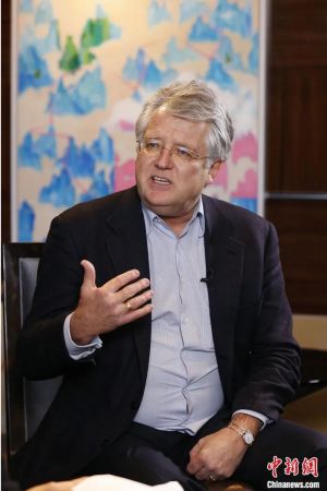 中国欧盟商会主席伍德克(Joerg Wuttke)接受中新社“中国焦点面对面”专访。中新社记者 韩海丹 摄 中国欧盟商会主席伍德克(Joerg Wuttke)接受中新社“中国焦点面对面”专访。中新社记者 韩海丹 摄