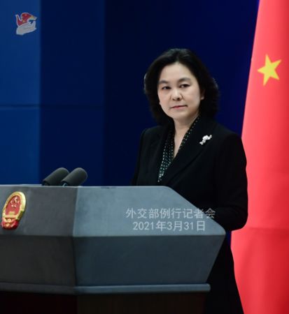 　　外交部发言人华春莹。薛伟 摄