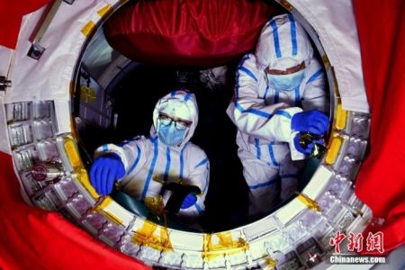 　　北京时间4月29日11时许，中国在文昌航天发射场用长征五号B遥二运载火箭发射空间站天和核心舱。图为天和核心舱。 图片来源：航天科技集团五院